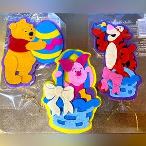 DISNEY STORE VTG 90s WINNIE THE POOH PUPPET PALS 3-D FELT LOLLIPOP HOLDERS (3)